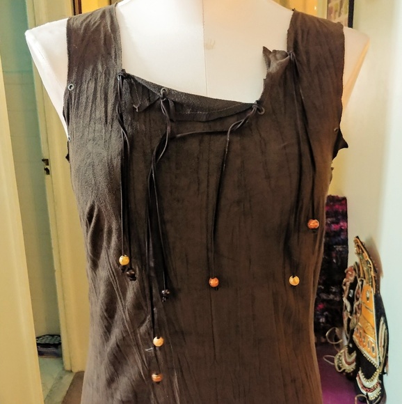 Faux Suede Dress By Polin Pebbles Dress Pocahontas - Picture 4 of 8